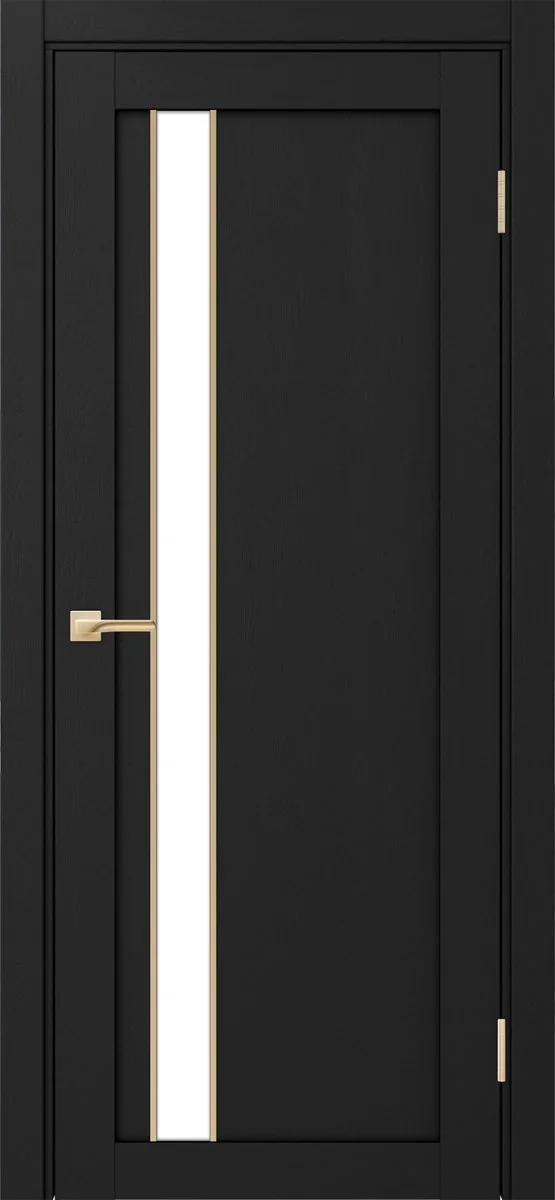 Дверь межкомнатная Турин 528AПП.121 - антрацит, белое lacobel, алюм.золото