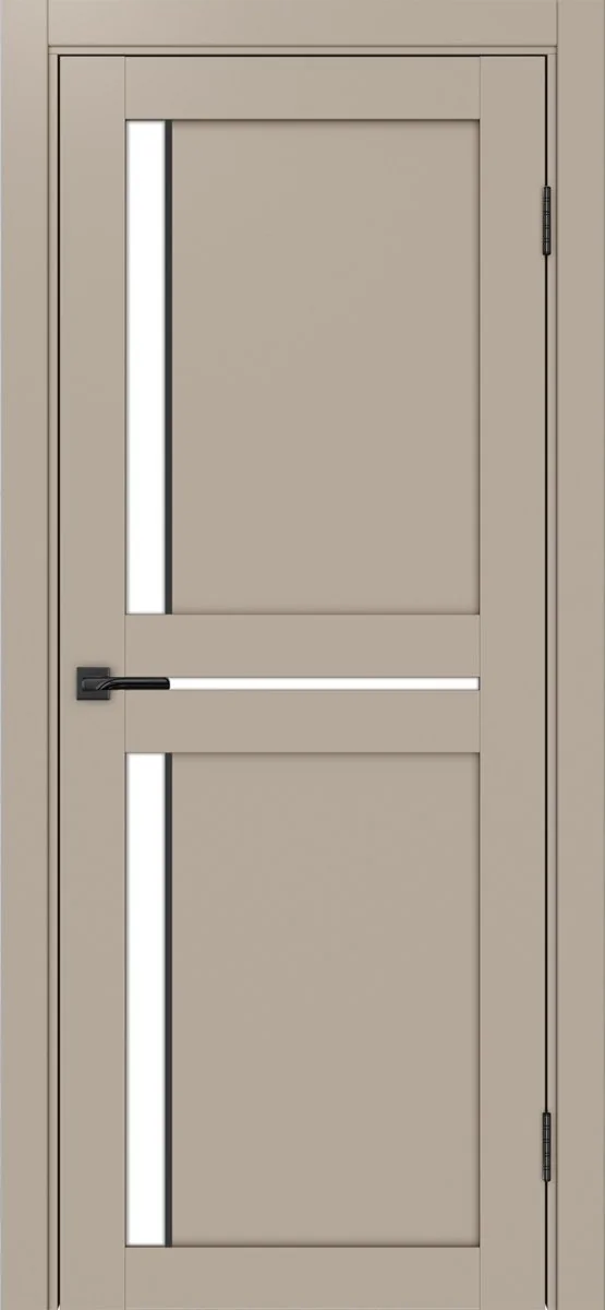 Дверь межкомнатная Турин 523АПП.221 - мокко, белое lacobel, алюм.чёрн.