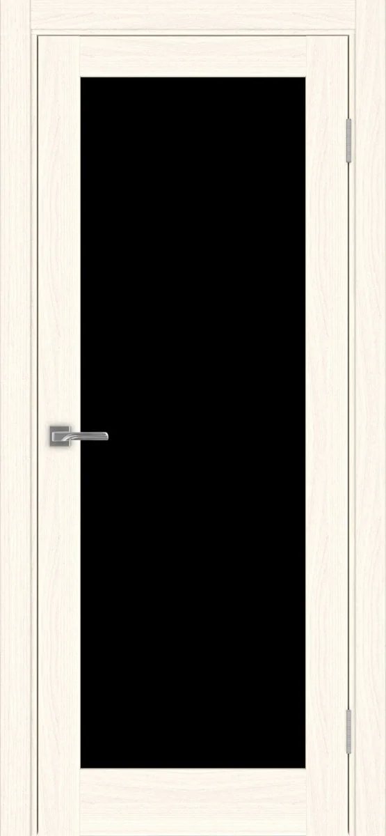 Дверь межкомнатная Турин 501.2 - ясень светлый, черное lacobel