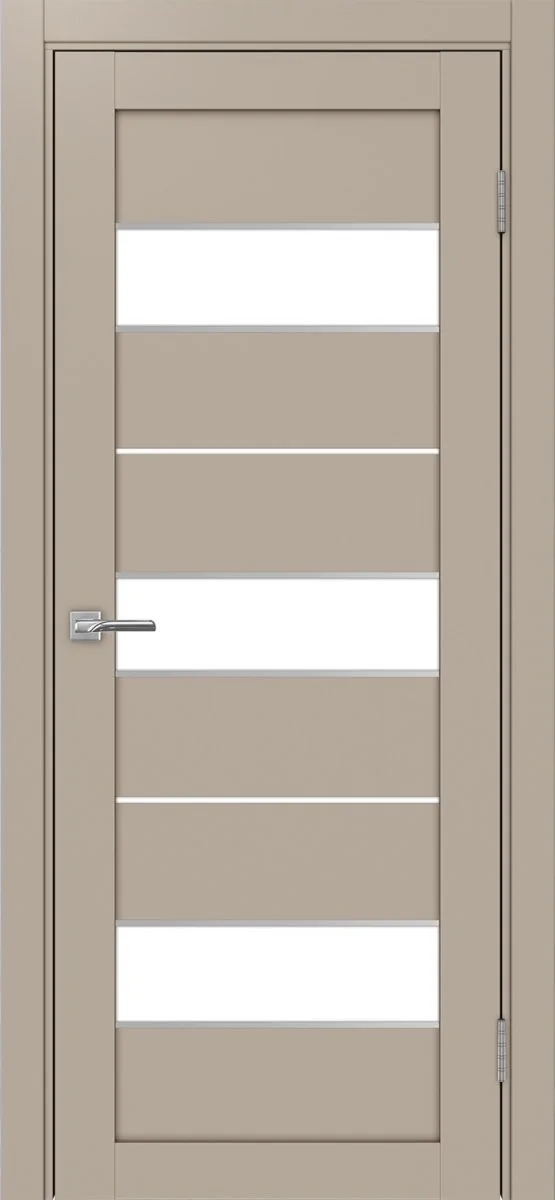 Дверь межкомнатная Турин 526АПП.122 - мокко, белое lacobel, алюм.хром