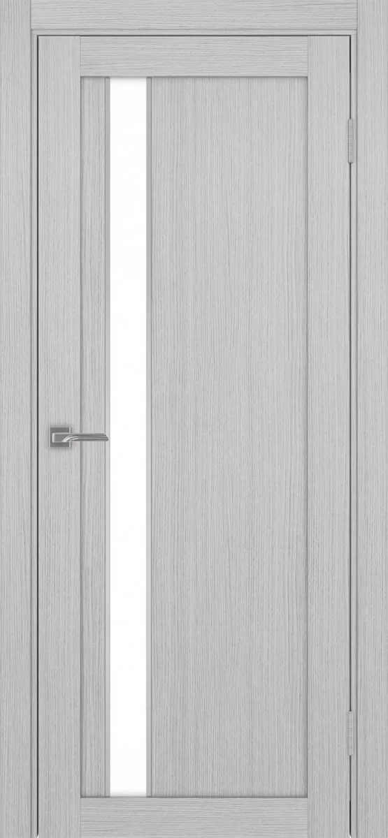 Дверь межкомнатная Турин 528AПП.121 - дуб серый, белое lacobel, алюм.хром