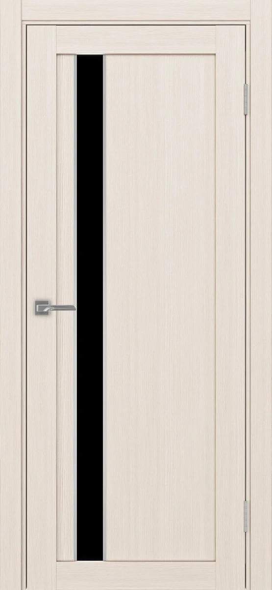 Дверь межкомнатная Турин 528AПП.121 - ясень перламутровый, черное lacobel, алюм.хром