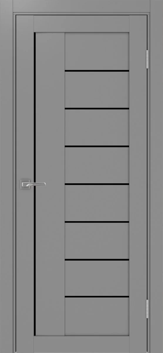 Дверь межкомнатная Турин 524.21 - серый, черное lacobel