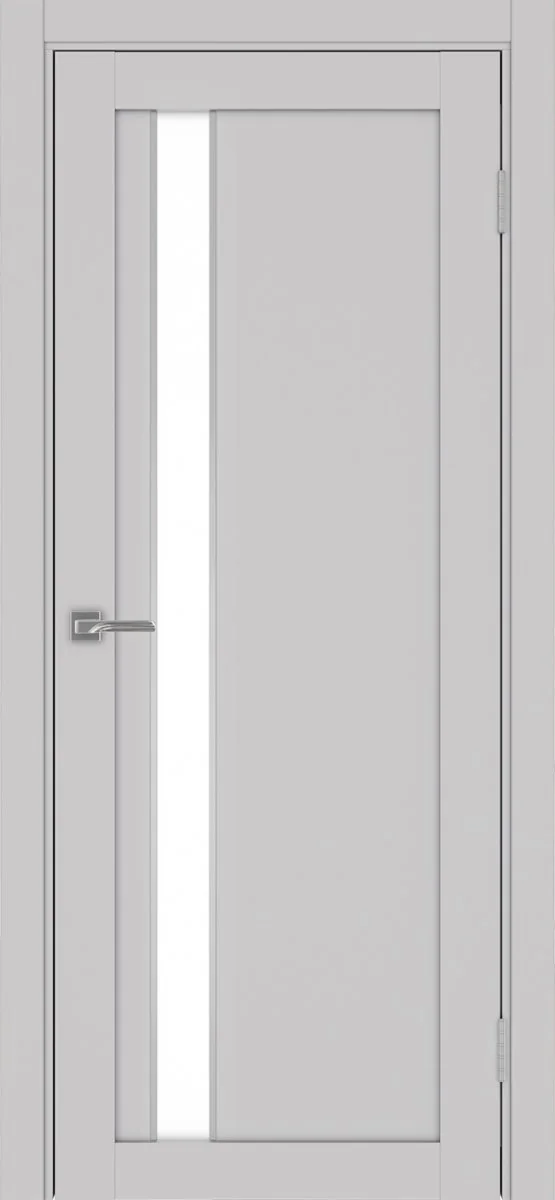 Дверь межкомнатная Турин 528AПП.121 - пепельный, белое lacobel, алюм.хром