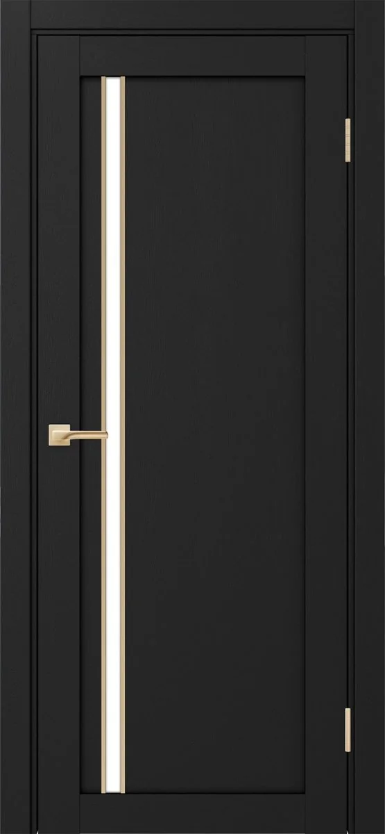 Дверь межкомнатная Турин 527АПС.121 - антрацит, белое lacobel, алюм.золото
