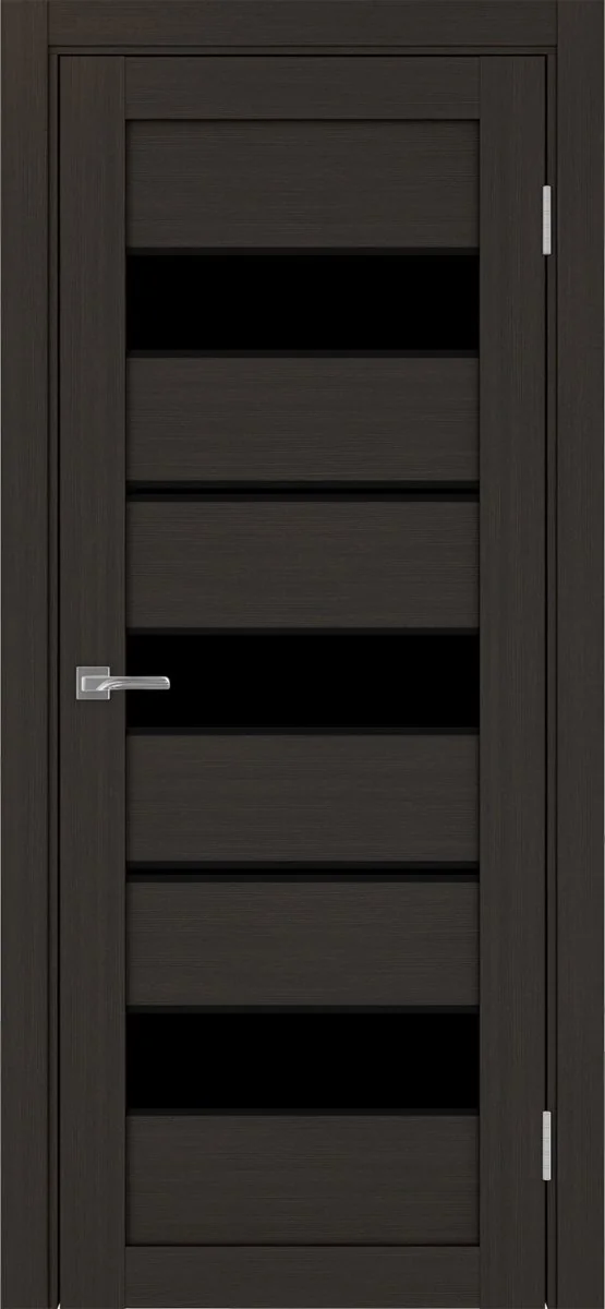 Дверь межкомнатная Турин 526АППmax.122 - венге, черное lacobel, алюм.чёрн.