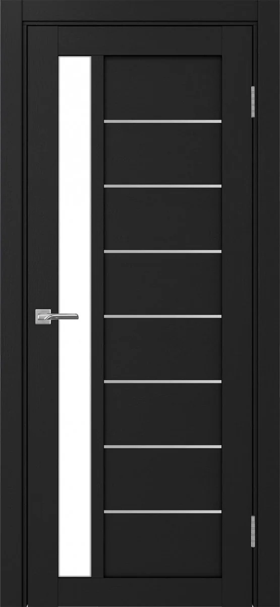 Дверь межкомнатная Турин 554АПП.21 - антрацит, белое lacobel, алюм.хром