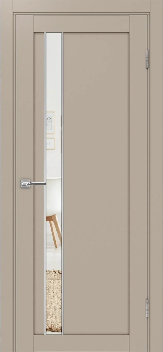 Дверь межкомнатная Турин 528AПП.121 - мокко, зеркало/зеркало, алюм.хром