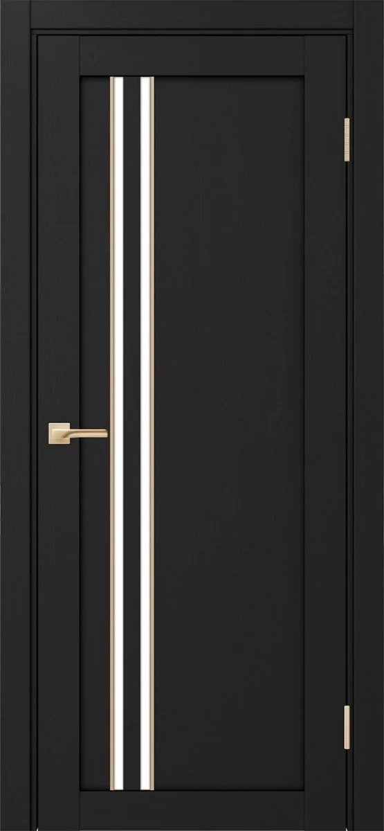 Дверь межкомнатная Турин 525АПС.121 - антрацит, белое lacobel, алюм.золото
