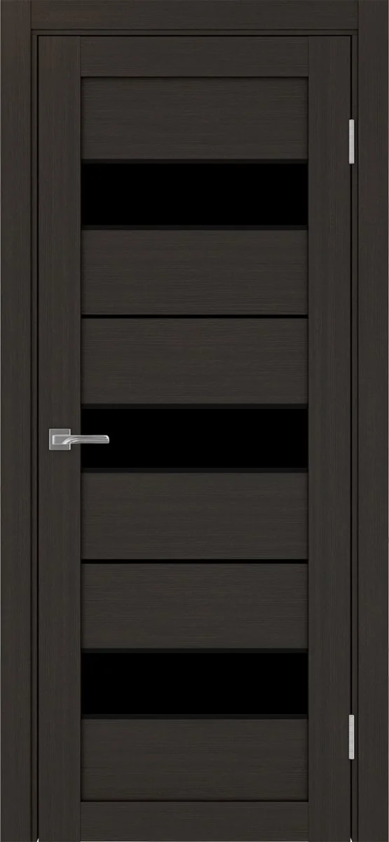 Дверь межкомнатная Турин 526АПС.122 - венге, черное lacobel, алюм.чёрн.