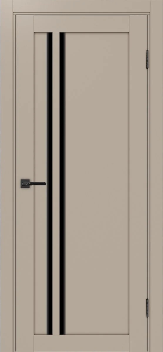 Дверь межкомнатная Турин 525АПС.121 - мокко, черное lacobel, алюм.чёрн.