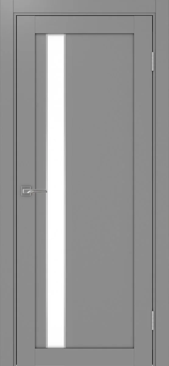 Дверь межкомнатная Турин 528AПП.121 - серый, белое lacobel, алюм.хром