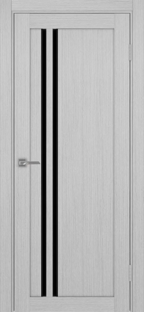 Дверь межкомнатная Турин 525АПС.121 - дуб серый, черное lacobel, алюм.чёрн.