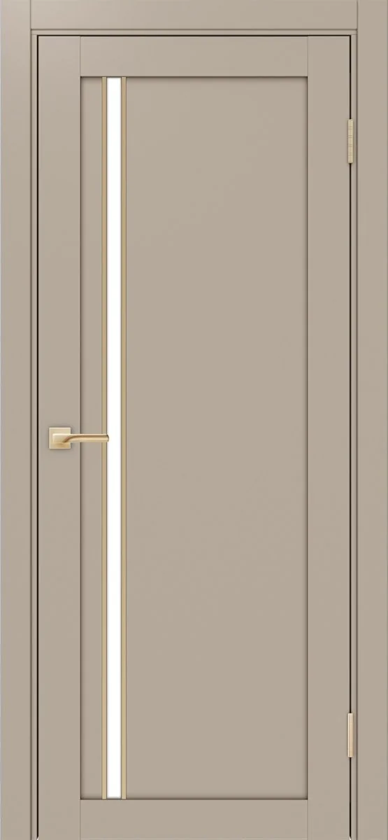 Дверь межкомнатная Турин 527АПС.121 - мокко, белое lacobel, алюм.золото