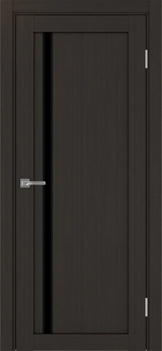 Дверь межкомнатная Турин 527АПС.121 - венге, черное lacobel, алюм.чёрн.