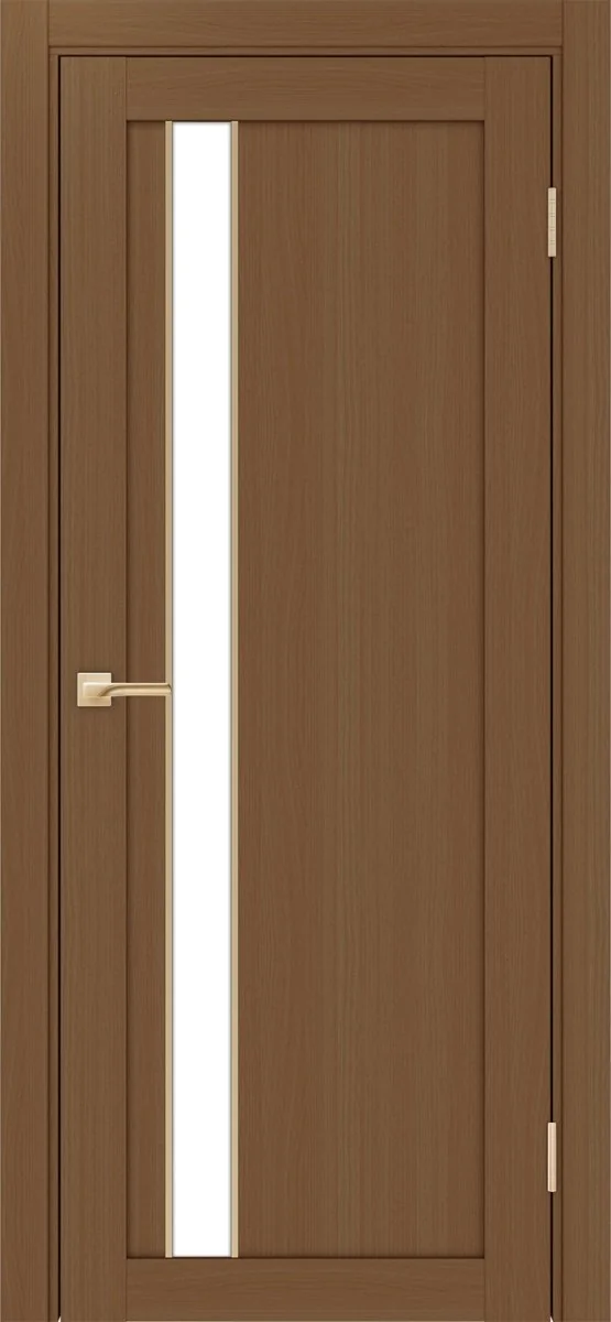 Дверь межкомнатная Турин 528AПП.121 - орех, белое lacobel, алюм.золото