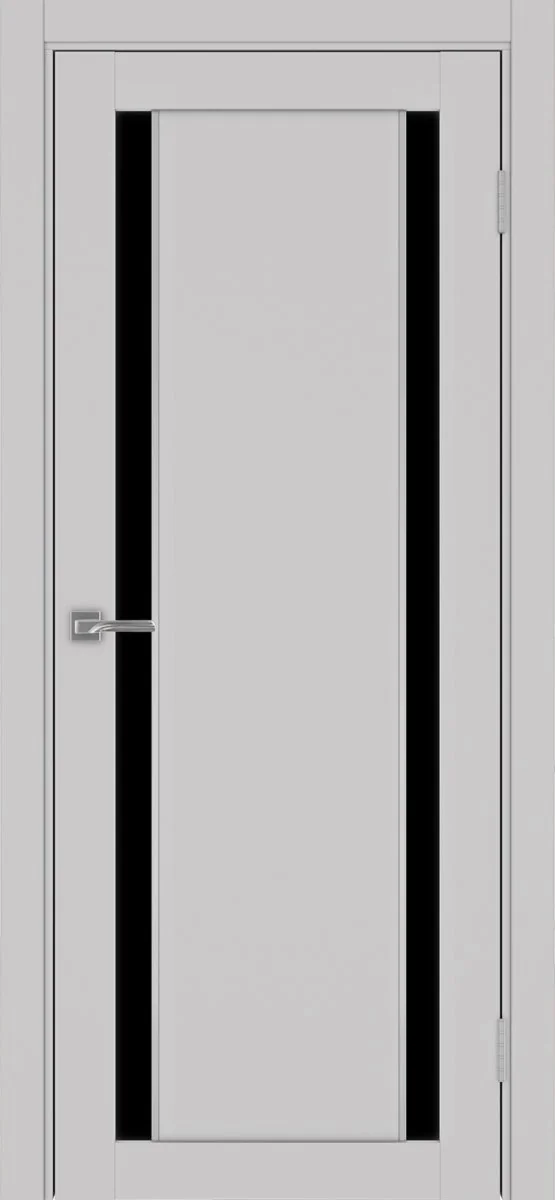 Дверь межкомнатная Турин 522AПП.212 - пепельный, черное lacobel, алюм.хром