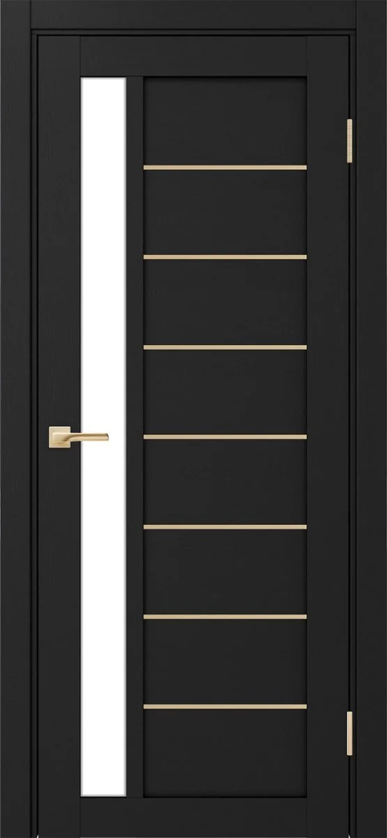 Дверь межкомнатная Турин 554АПП.21 - антрацит, белое lacobel, алюм.золото