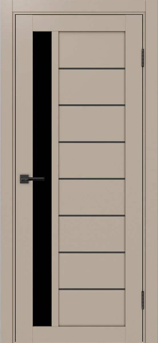 Дверь межкомнатная Турин 554АПП.21 - мокко, черное lacobel, алюм.чёрн.