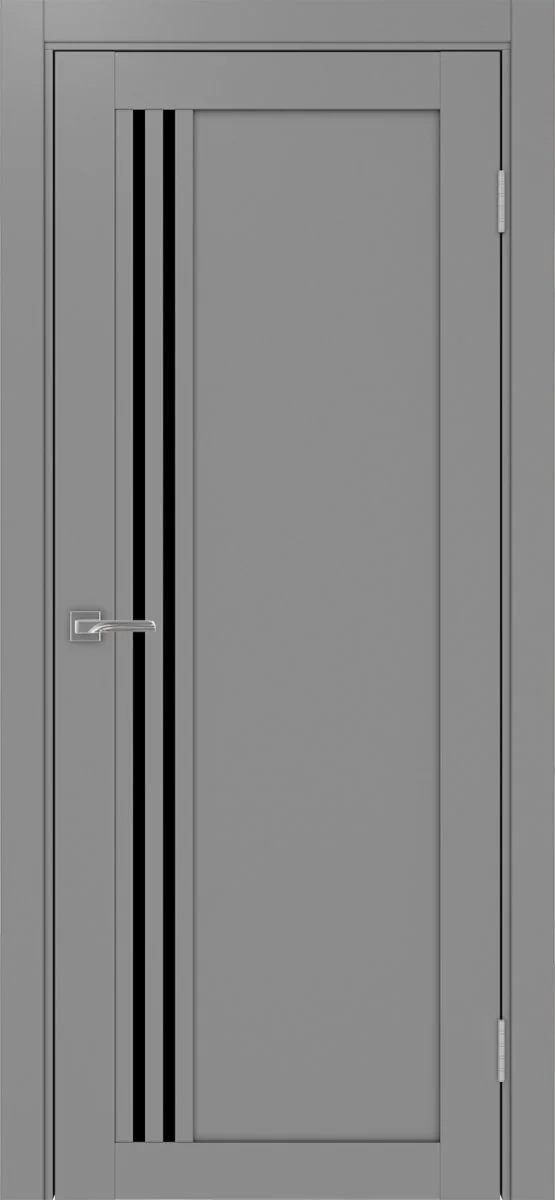 Дверь межкомнатная Турин 555.21 - серый, черное lacobel