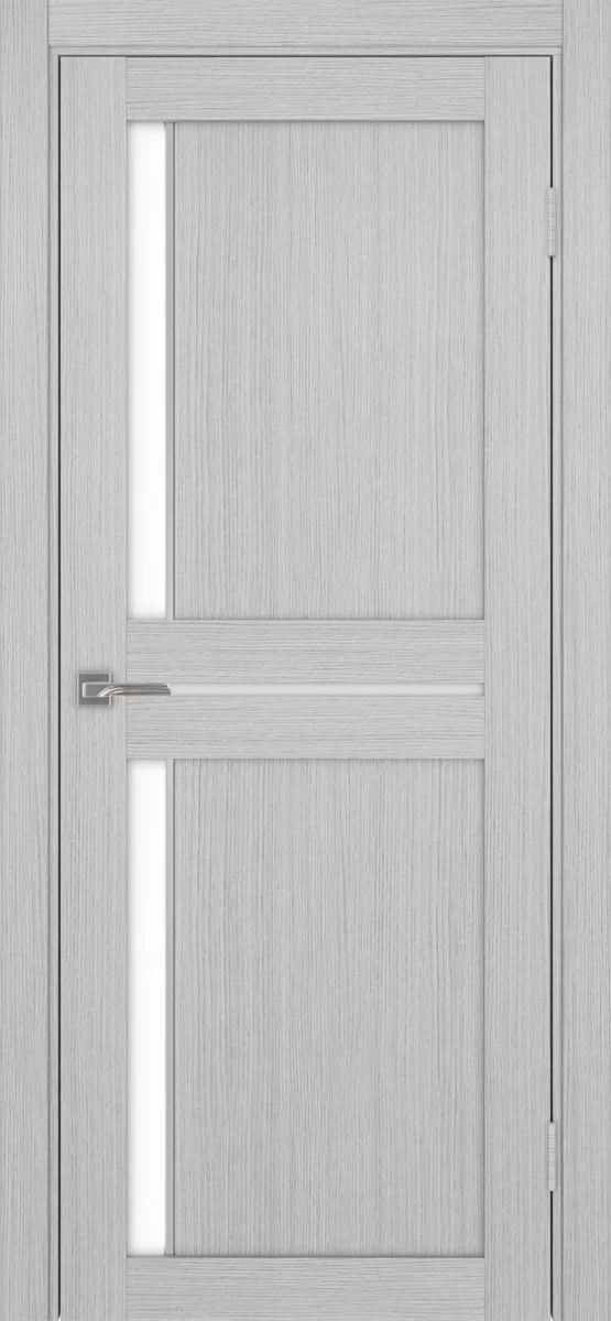 Дверь межкомнатная Турин 523АПП.221 - дуб серый, белое lacobel, алюм.хром