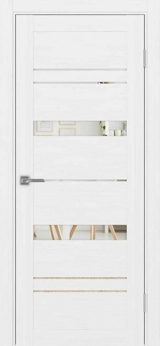 Дверь межкомнатная Турин 562.12 - белый лёд, зеркало