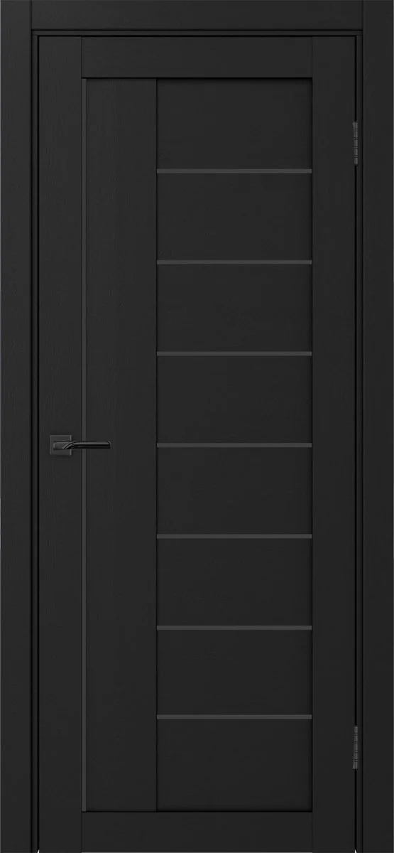 Дверь межкомнатная Турин 524AПП.11 - антрацит, щит мдф, алюм.чёрн.