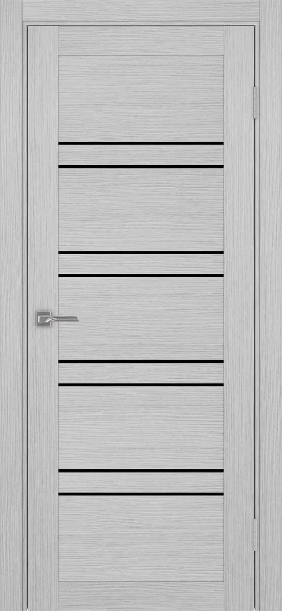 Дверь межкомнатная Турин 560.12 - дуб серый, черное lacobel