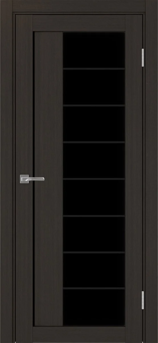 Дверь межкомнатная Турин 524АСС.22 - венге, черное lacobel, алюм.чёрн.