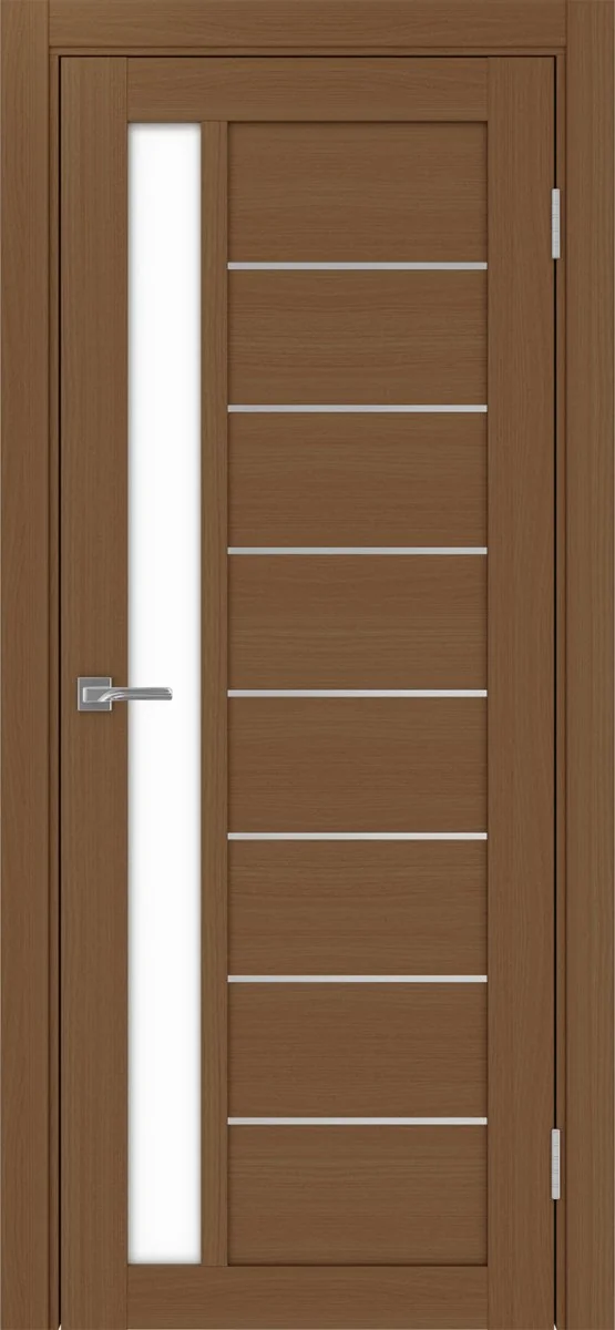 Дверь межкомнатная Турин 554АПП.21 - орех, белое lacobel, алюм.хром