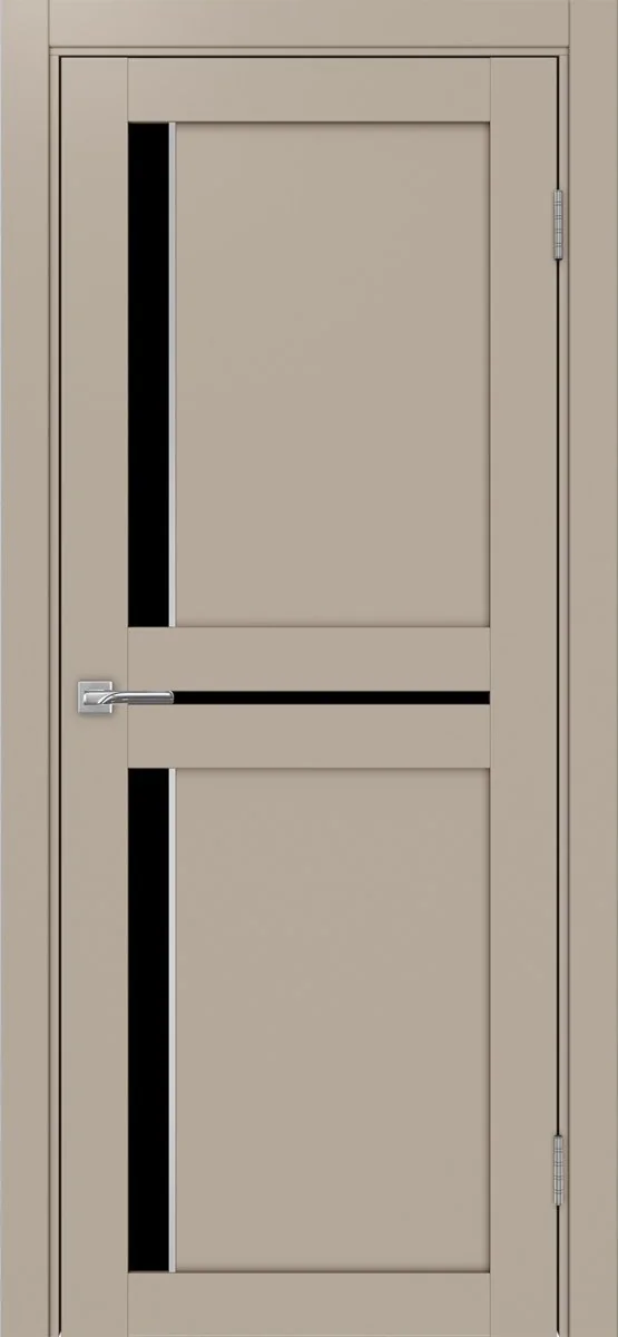 Дверь межкомнатная Турин 523АПП.221 - мокко, черное lacobel, алюм.хром