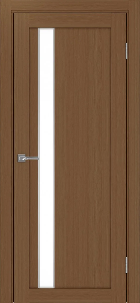 Дверь межкомнатная Турин 528AПП.121 - орех, белое lacobel, алюм.хром