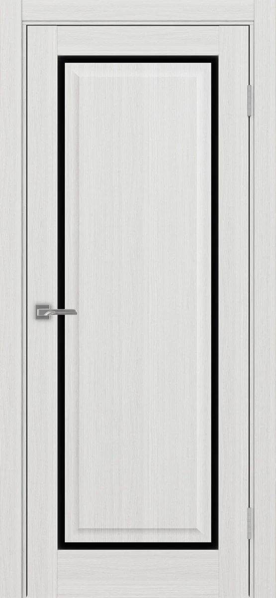 Дверь межкомнатная Тоскана 601С.21 - ясень серебристый, черное lacobel