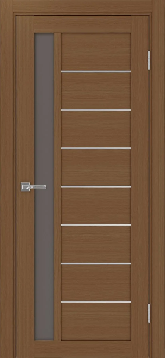 Дверь межкомнатная Турин 554АПП.21 - орех, бронза матовое, алюм.хром