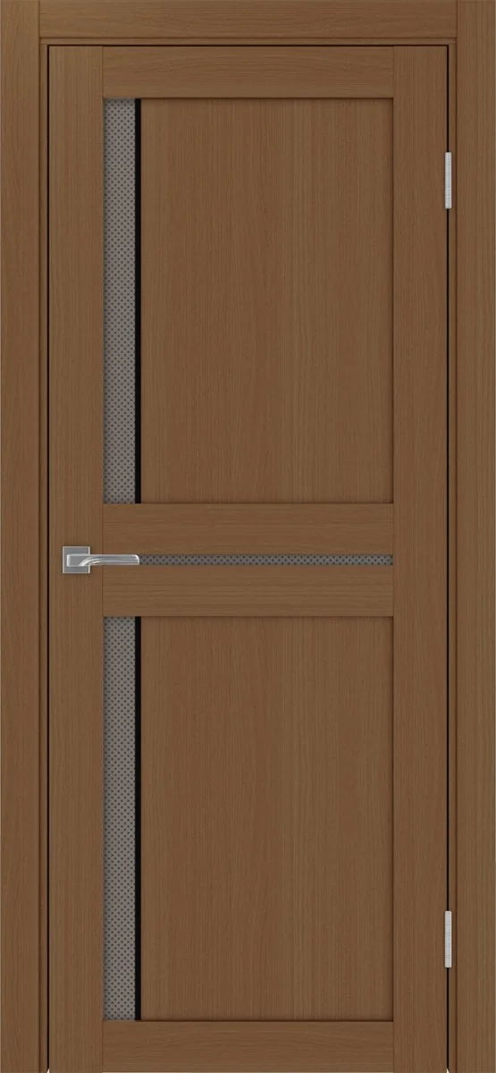 Дверь межкомнатная Турин 523АПС.221 - орех, пунта бронза, алюм.чёрн.