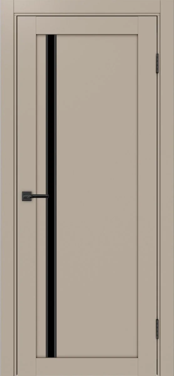 Дверь межкомнатная Турин 527АПС.121 - мокко, черное lacobel, алюм.чёрн.