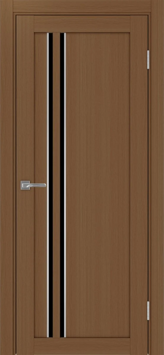 Дверь межкомнатная Турин 525АПС.121 - орех, черное lacobel, алюм.хром