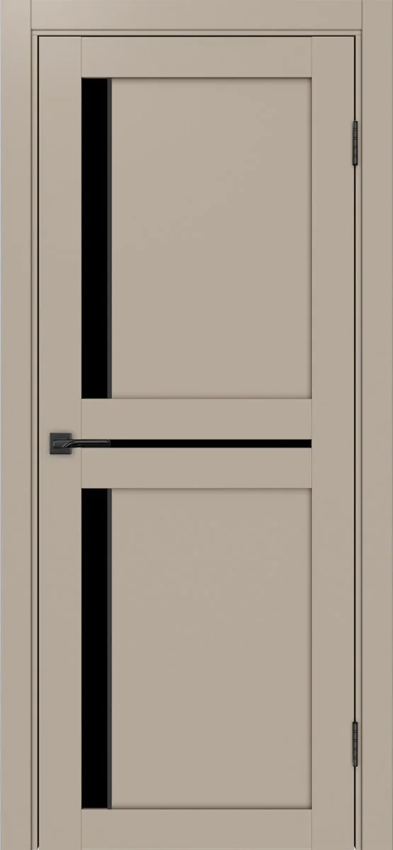 Дверь межкомнатная Турин 523АПП.221 - мокко, черное lacobel, алюм.чёрн.