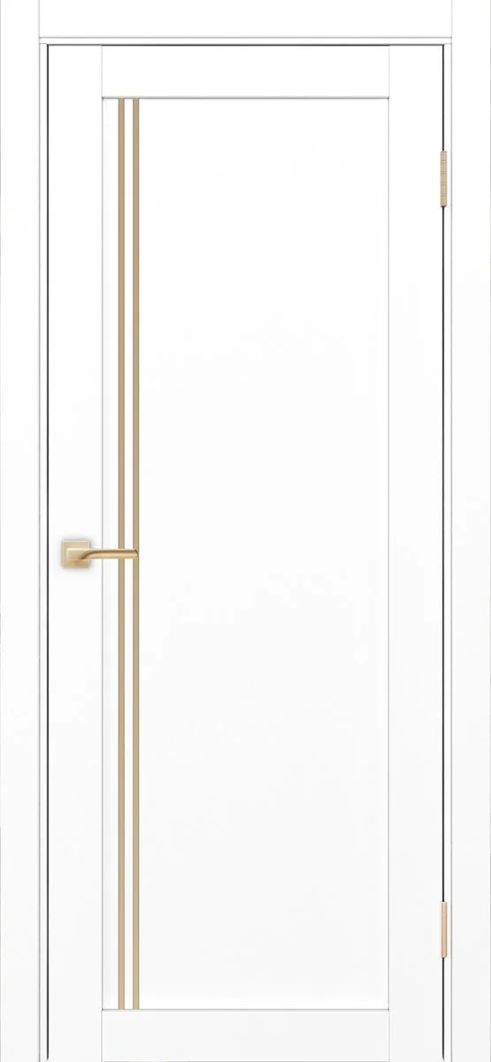 Дверь межкомнатная Турин 566АПП.111 - белый снежный, щит мдф, алюм.золото