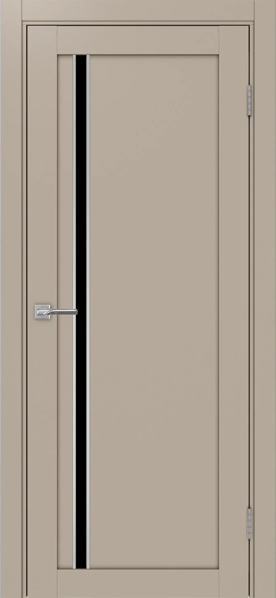 Дверь межкомнатная Турин 527АПС.121 - мокко, черное lacobel, алюм.хром