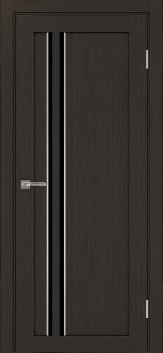 Дверь межкомнатная Турин 525АПС.121 - венге, черное lacobel, алюм.хром