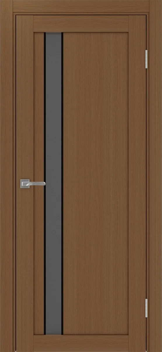 Дверь межкомнатная Турин 528AПС.121 - орех, графит матовое, алюм.чёрн.