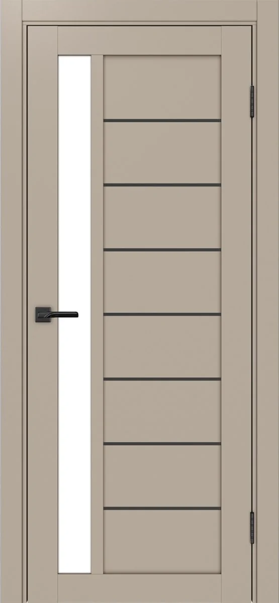 Дверь межкомнатная Турин 554АПП.21 - мокко, белое lacobel, алюм.чёрн.