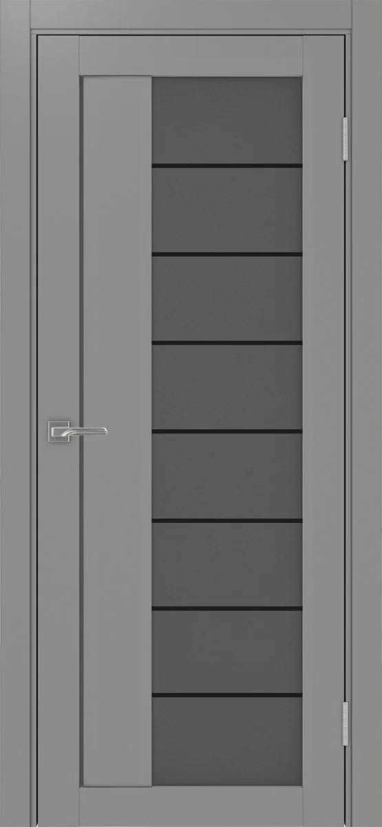 Дверь межкомнатная Турин 524АСС.22 - серый, графит матовое, алюм.чёрн.