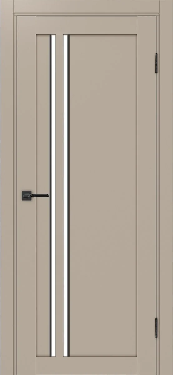 Дверь межкомнатная Турин 525АПС.121 - мокко, белое lacobel, алюм.чёрн.