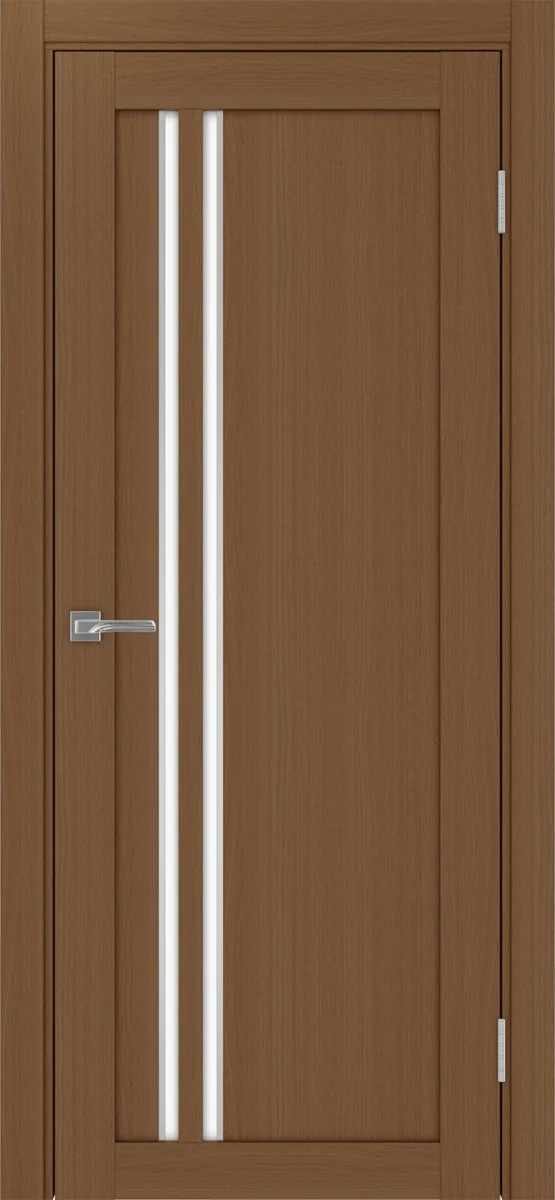 Дверь межкомнатная Турин 525АПС.121 - орех, белое lacobel, алюм.хром