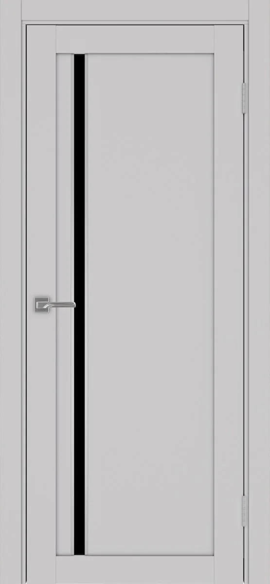 Дверь межкомнатная Турин 527АПС.121 - пепельный, черное lacobel, алюм.хром
