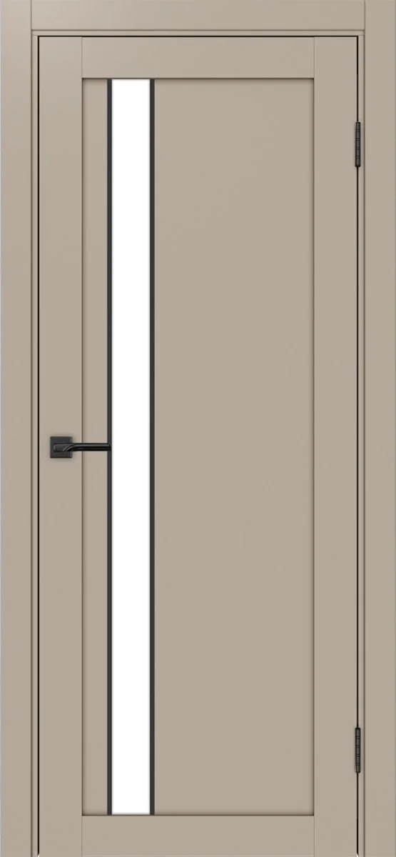 Дверь межкомнатная Турин 528AПП.121 - мокко, белое lacobel, алюм.чёрн.
