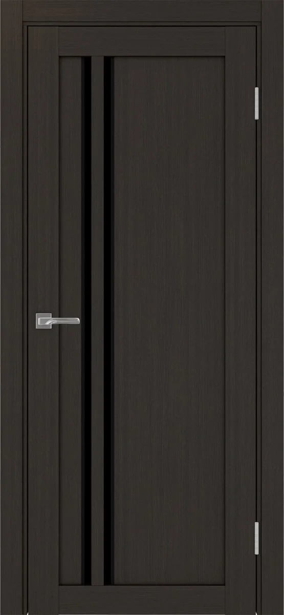 Дверь межкомнатная Турин 525АПС.121 - венге, черное lacobel, алюм.чёрн.