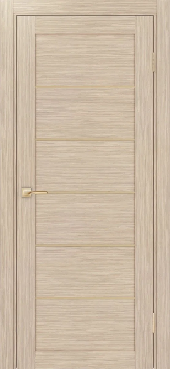 Дверь межкомнатная Турин 501AПП.1 - дуб беленый, щит мдф, алюм.золото